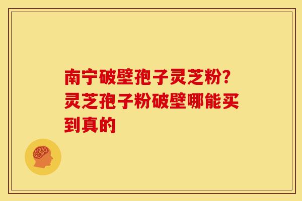 南宁破壁孢子灵芝粉?灵芝孢子粉破壁哪能买到真的