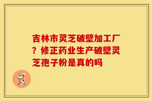 吉林市灵芝破壁加工厂?修正药业生产破壁灵芝孢子粉是真的吗