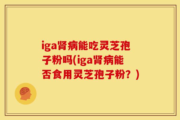 iga肾病能吃灵芝孢子粉吗(iga肾病能否食用灵芝孢子粉?)
