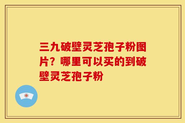 三九破壁灵芝孢子粉图片?哪里可以买的到破壁灵芝孢子粉