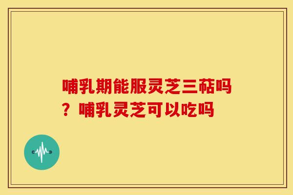 哺乳期能服灵芝三萜吗?哺乳灵芝可以吃吗