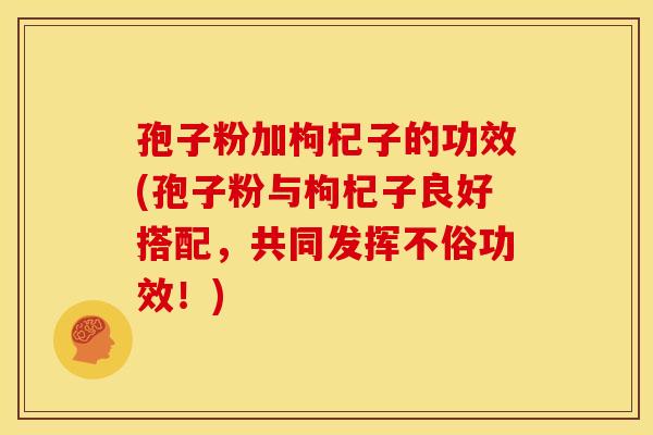 孢子粉加枸杞子的功效(孢子粉与枸杞子良好搭配,共同发挥不俗功效!)