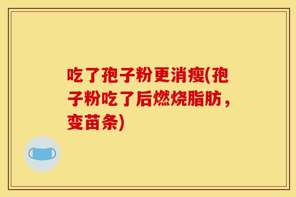 吃了孢子粉更消瘦(孢子粉吃了后燃烧脂肪,变苗条)