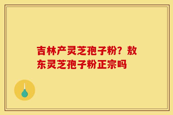 吉林产灵芝孢子粉？敖东灵芝孢子粉正宗吗