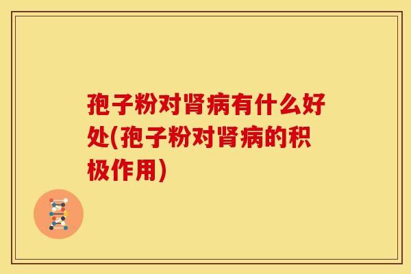 孢子粉对肾病有什么好处(孢子粉对肾病的积极作用)