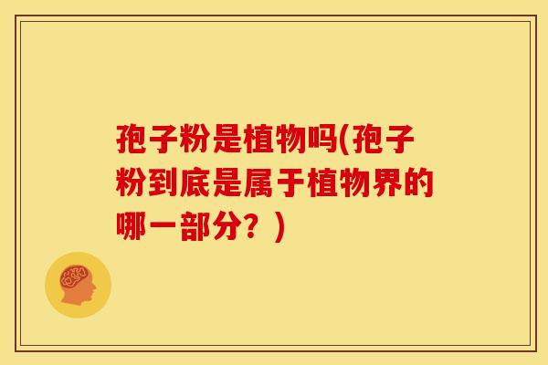 孢子粉是植物吗(孢子粉到底是属于植物界的哪一部分?)