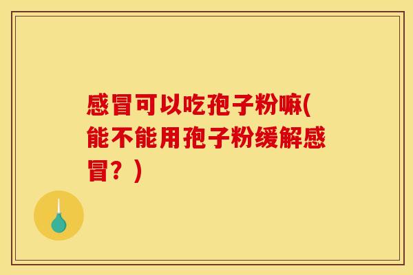 感冒可以吃孢子粉嘛(能不能用孢子粉缓解感冒?)