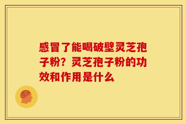 感冒了能喝破壁灵芝孢子粉？灵芝孢子粉的功效和作用是什么