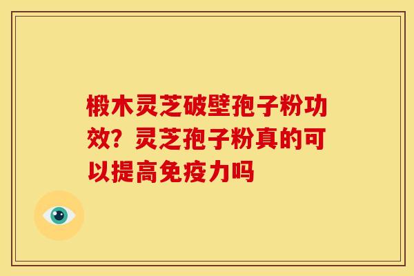 椴木灵芝破壁孢子粉功效?灵芝孢子粉真的可以提高免疫力吗