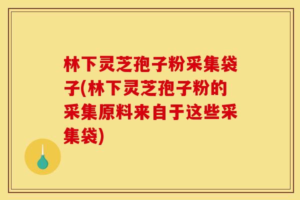 林下灵芝孢子粉采集袋子(林下灵芝孢子粉的采集原料来自于这些采集袋)