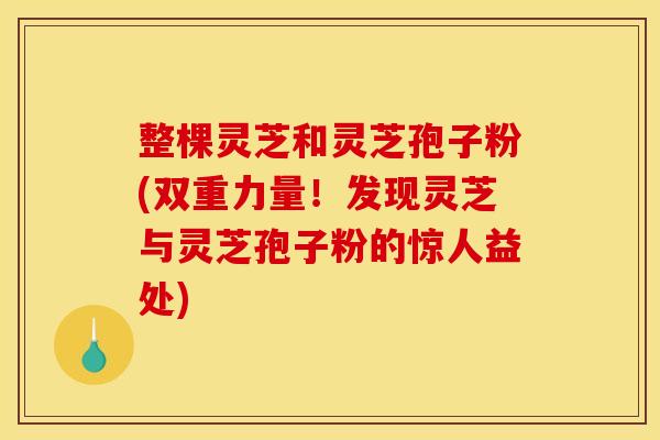 整棵灵芝和灵芝孢子粉(双重力量!发现灵芝与灵芝孢子粉的惊人益处)