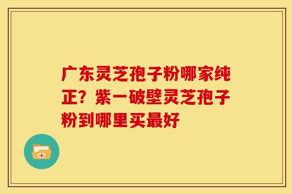 广东灵芝孢子粉哪家纯正?紫一破壁灵芝孢子粉到哪里买最好