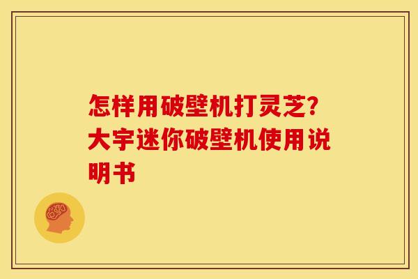 怎样用破壁机打灵芝?大宇迷你破壁机使用说明书