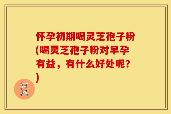 怀孕初期喝灵芝孢子粉(喝灵芝孢子粉对早孕有益,有什么好处呢?)