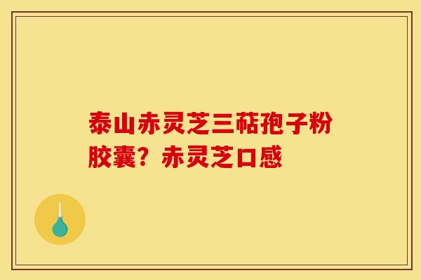 泰山赤灵芝三萜孢子粉胶囊？赤灵芝口感