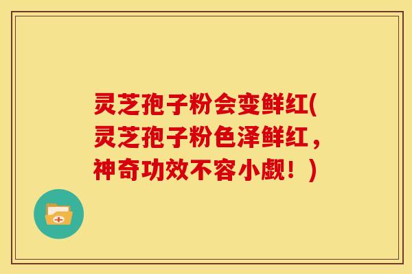 灵芝孢子粉会变鲜红(灵芝孢子粉色泽鲜红,神奇功效不容小觑!)