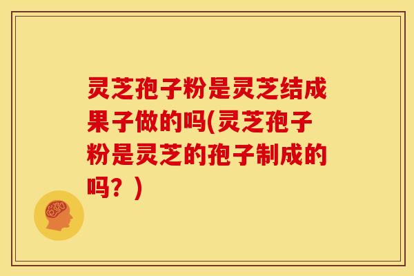 灵芝孢子粉是灵芝结成果子做的吗(灵芝孢子粉是灵芝的孢子制成的吗？)