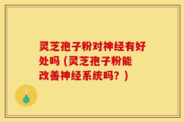 灵芝孢子粉对神经有好处吗 (灵芝孢子粉能改善神经系统吗?)