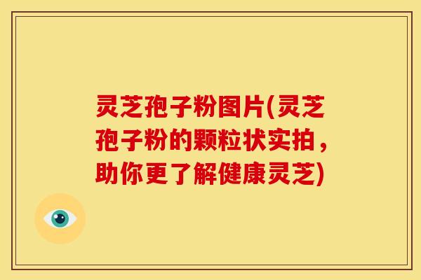 灵芝孢子粉图片(灵芝孢子粉的颗粒状实拍，助你更了解健康灵芝)