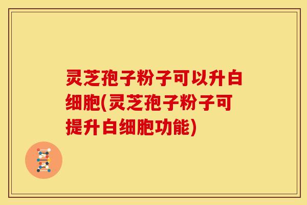 灵芝孢子粉子可以升白细胞(灵芝孢子粉子可提升白细胞功能)