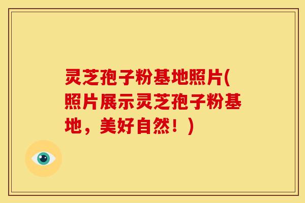 灵芝孢子粉基地照片(照片展示灵芝孢子粉基地,美好自然!)