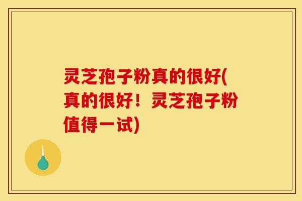 灵芝孢子粉真的很好(真的很好!灵芝孢子粉值得一试)