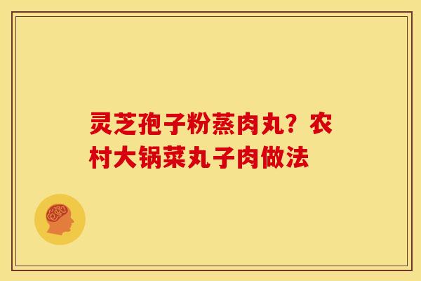 灵芝孢子粉蒸肉丸?农村大锅菜丸子肉做法