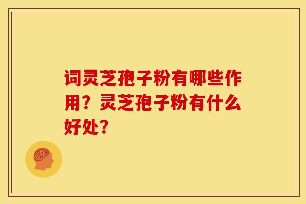 词灵芝孢子粉有哪些作用？灵芝孢子粉有什么好处？