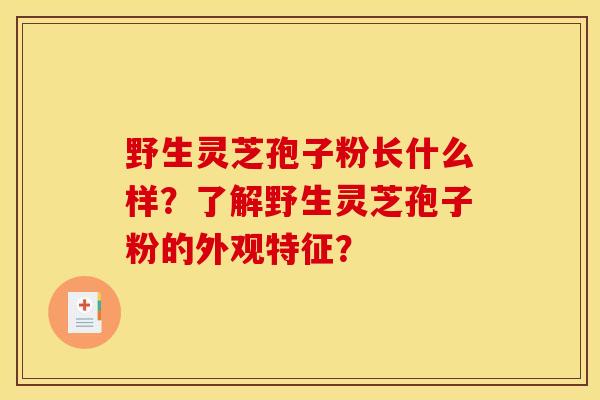 野生灵芝孢子粉长什么样?了解野生灵芝孢子粉的外观特征?