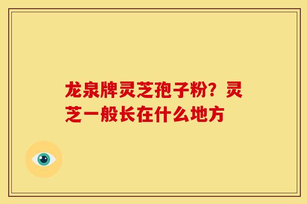 龙泉牌灵芝孢子粉?灵芝一般长在什么地方