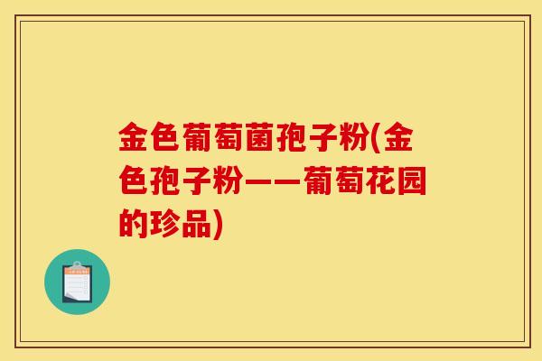金色葡萄菌孢子粉(金色孢子粉——葡萄花园的珍品)