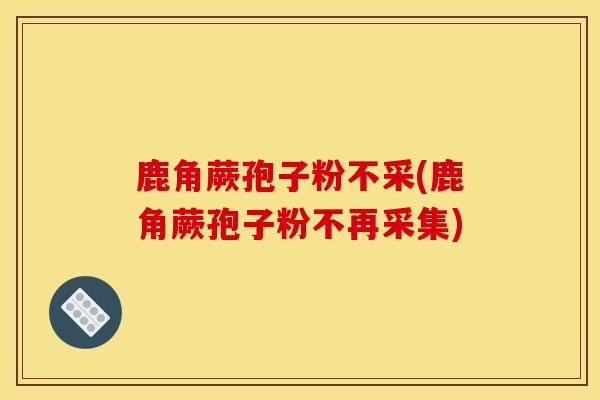 鹿角蕨孢子粉不采(鹿角蕨孢子粉不再采集)