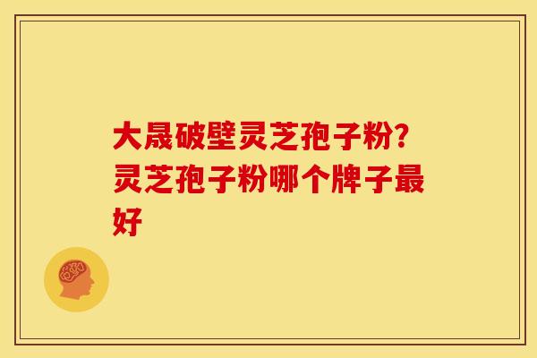 大晟破壁灵芝孢子粉?灵芝孢子粉哪个牌子最好