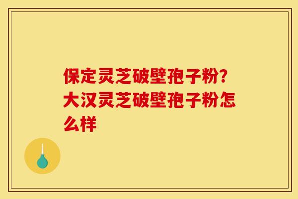 保定灵芝破壁孢子粉?大汉灵芝破壁孢子粉怎么样