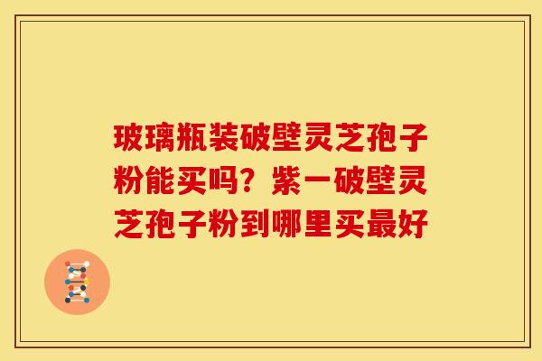 玻璃瓶装破壁灵芝孢子粉能买吗?紫一破壁灵芝孢子粉到哪里买最好