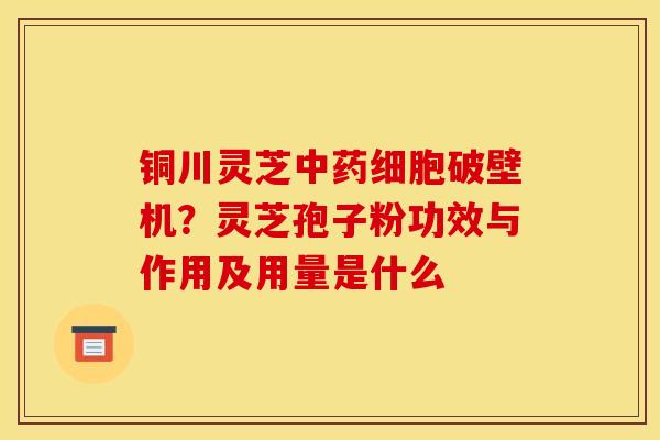 铜川灵芝中药细胞破壁机?灵芝孢子粉功效与作用及用量是什么