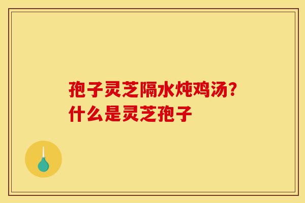 孢子灵芝隔水炖鸡汤？什么是灵芝孢子