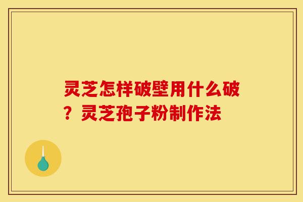 灵芝怎样破壁用什么破？灵芝孢子粉制作法
