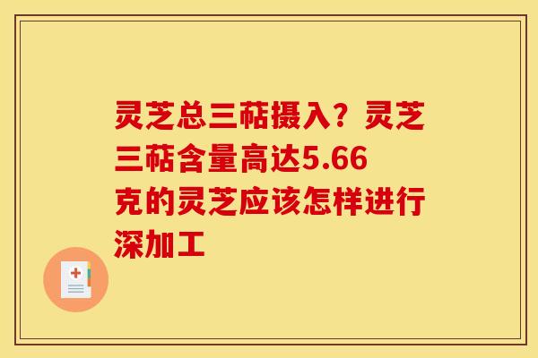 灵芝总三萜摄入?灵芝三萜含量高达5.66克的灵芝应该怎样进行深加工