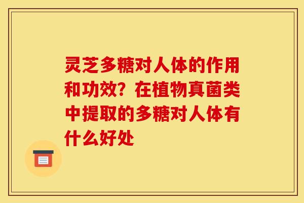 灵芝多糖对人体的作用和功效?在植物真菌类中提取的多糖对人体有什么好处