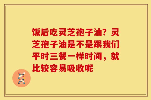 饭后吃灵芝孢子油？灵芝孢子油是不是跟我们平时三餐一样时间，就比较容易吸收呢