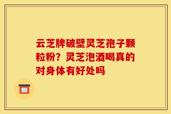 云芝牌破壁灵芝孢子颗粒粉？灵芝泡酒喝真的对身体有好处吗