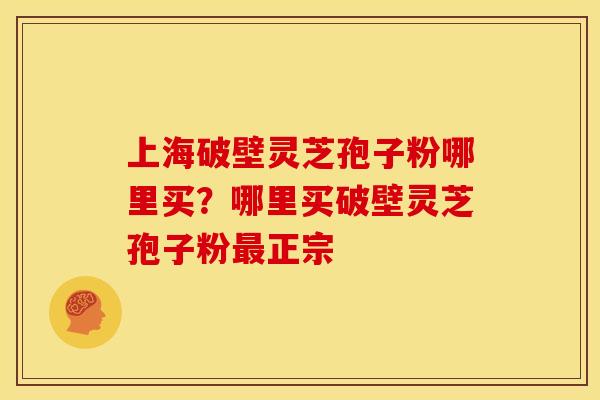 上海破壁灵芝孢子粉哪里买?哪里买破壁灵芝孢子粉最正宗