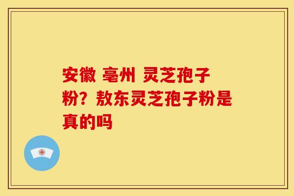 安徽 亳州 灵芝孢子粉?敖东灵芝孢子粉是真的吗