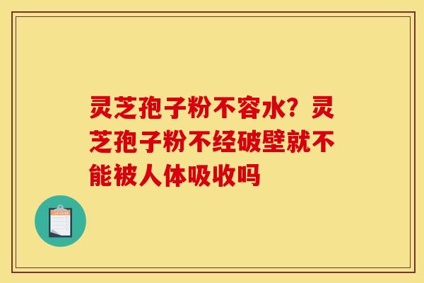 灵芝孢子粉不容水?灵芝孢子粉不经破壁就不能被人体吸收吗
