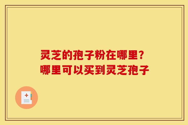 灵芝的孢子粉在哪里?哪里可以买到灵芝孢子