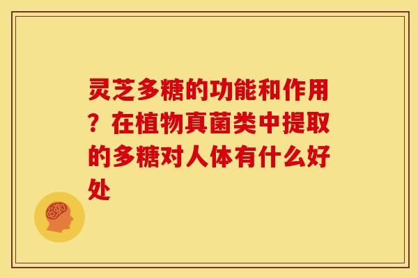 灵芝多糖的功能和作用?在植物真菌类中提取的多糖对人体有什么好处