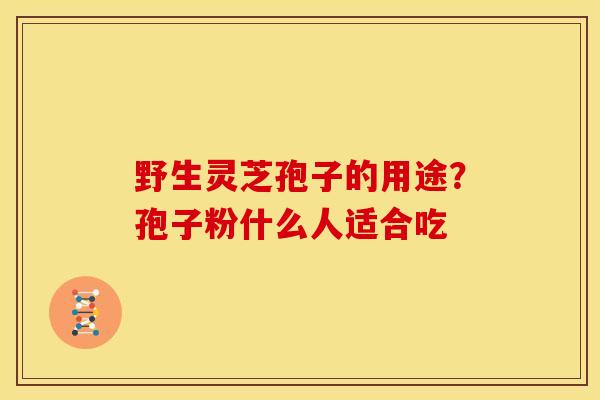 野生灵芝孢子的用途?孢子粉什么人适合吃