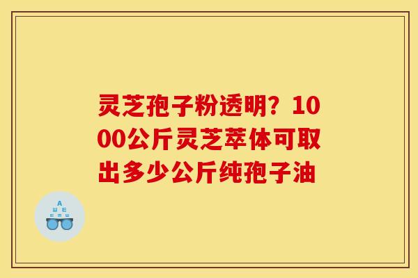 灵芝孢子粉透明？1000公斤灵芝萃体可取出多少公斤纯孢子油