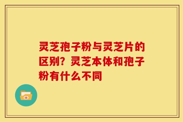 灵芝孢子粉与灵芝片的区别?灵芝本体和孢子粉有什么不同